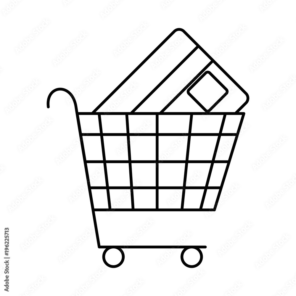 shopping cart with credit card shopping cart with credit card