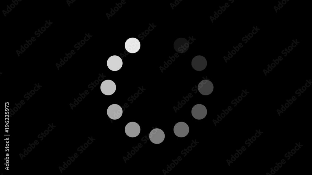 4K Animation - loading white circle icon on black background. Circle on center place for your logo and text. Motion graphic and animation background.
