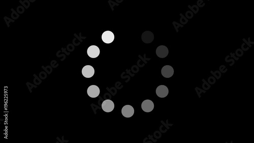 4K Animation - loading white circle icon on black background. Circle on center place for your logo and text. Motion graphic and animation background.