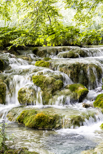 Fototapeta Naklejka Na Ścianę i Meble -  Beautiful waterfall in Plitvice Lakes National Park in summer in Croatia