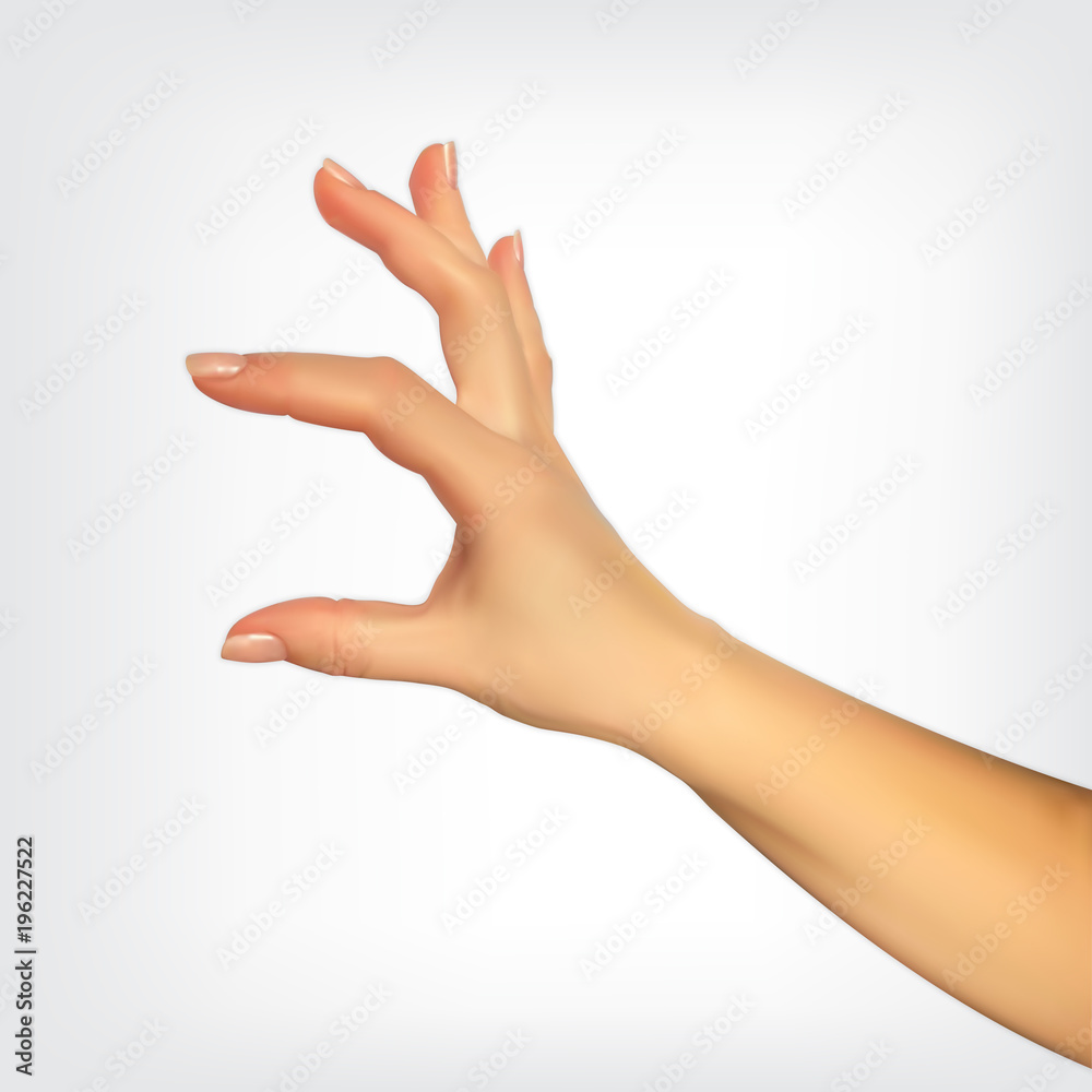 Realistic 3D Silhouette of hand showing the size your fingers, the ...