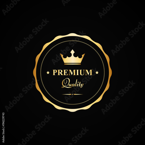 Vector gold premium quality badge photo