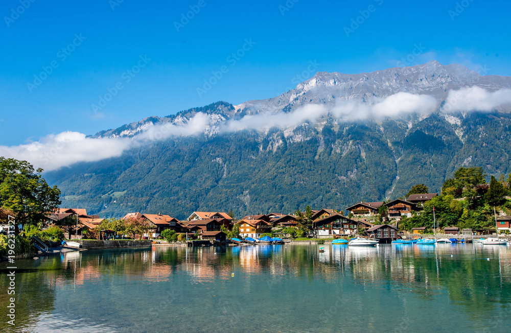 Landscape of lake Brienz near Interlaken, Switzerland