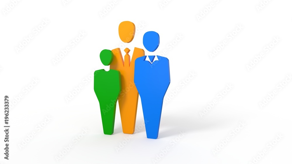 3d illustration of businessman figures leadership and teamwork 3d illustration of businessman figures leadership and teamwork