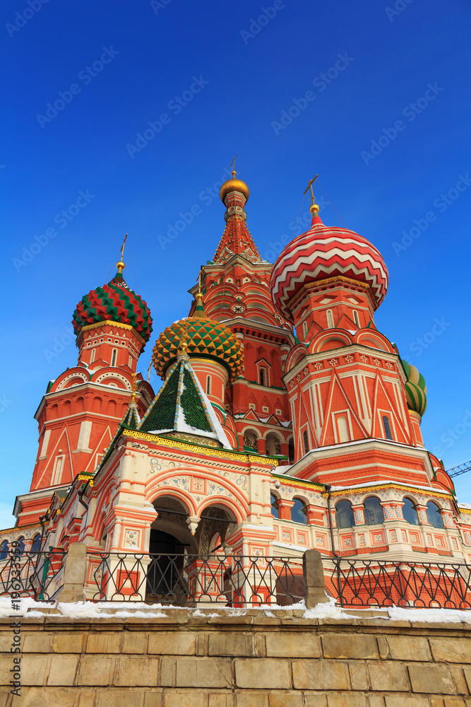 St. Basil's Cathedral on the Red Square on a winter morning