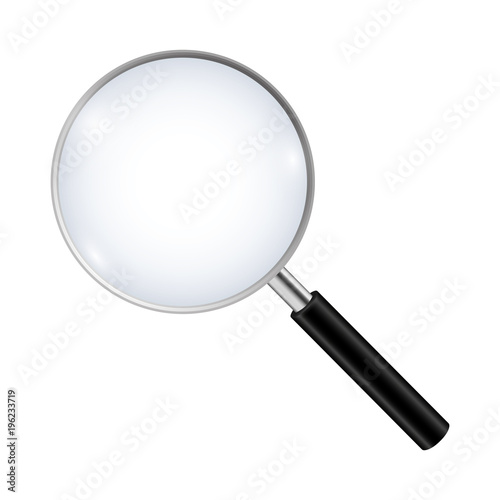 Realistic magnifying glass. Vector illustration