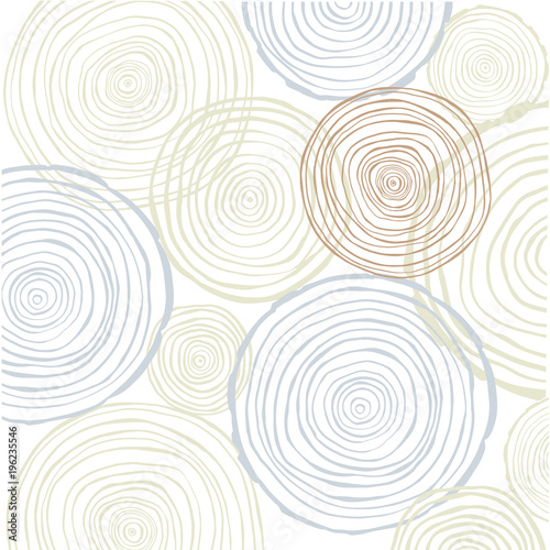 Vector background with hand drawn tree rings. © rraya
