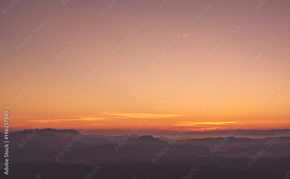 Sunset against mountains in Topanga