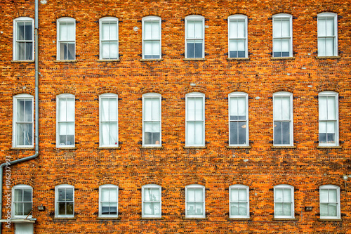 Brick wall of windows