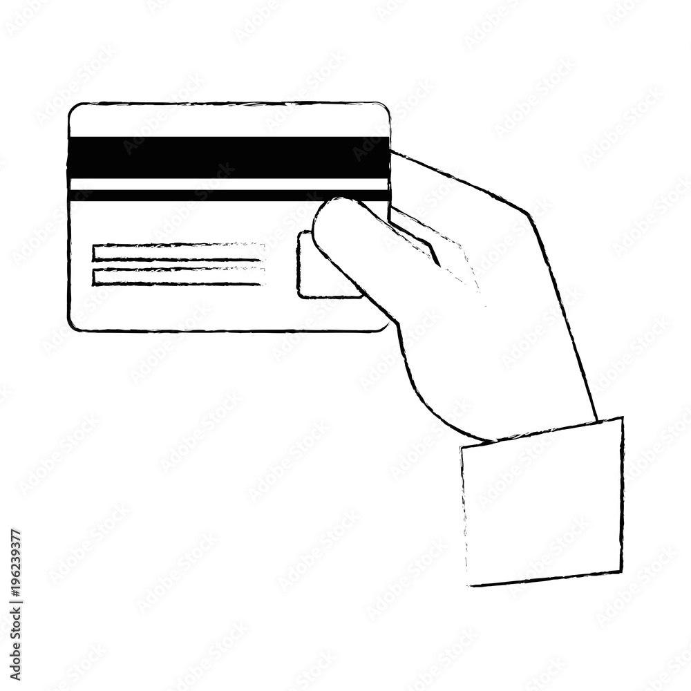 hand with credit card isolated icon hand with credit card isolated icon