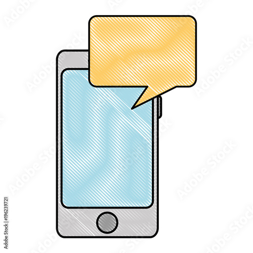 smartphone device with speech bubble