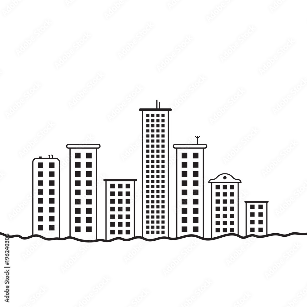 Black city silhouette Black city silhouette