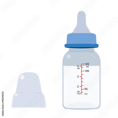 Feeding Bottle or Baby bottle for infants and young children vector illustration
