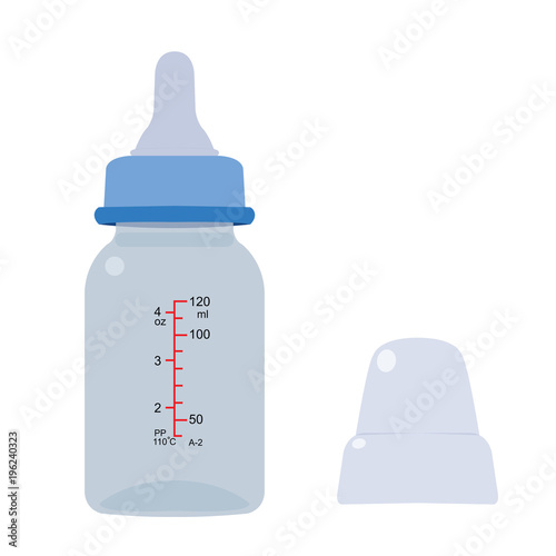Feeding Bottle or Baby bottle for infants and young children vector illustration
