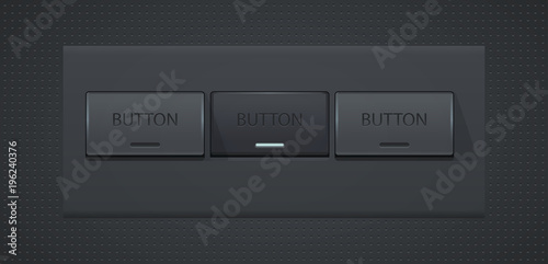 buttons web vector. the 3d button's pushed, pressed for web design. gray background