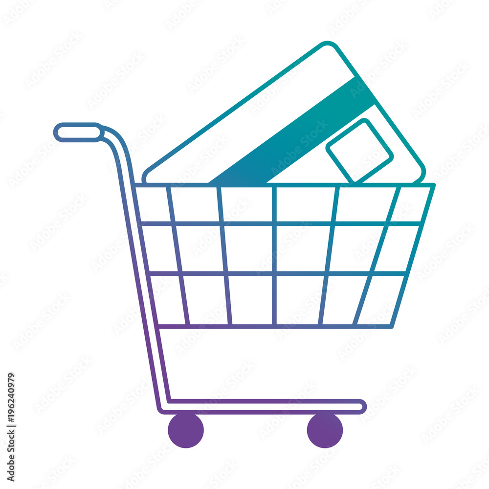 shopping cart with credit card vector illustration design shopping cart with credit card vector illustration design