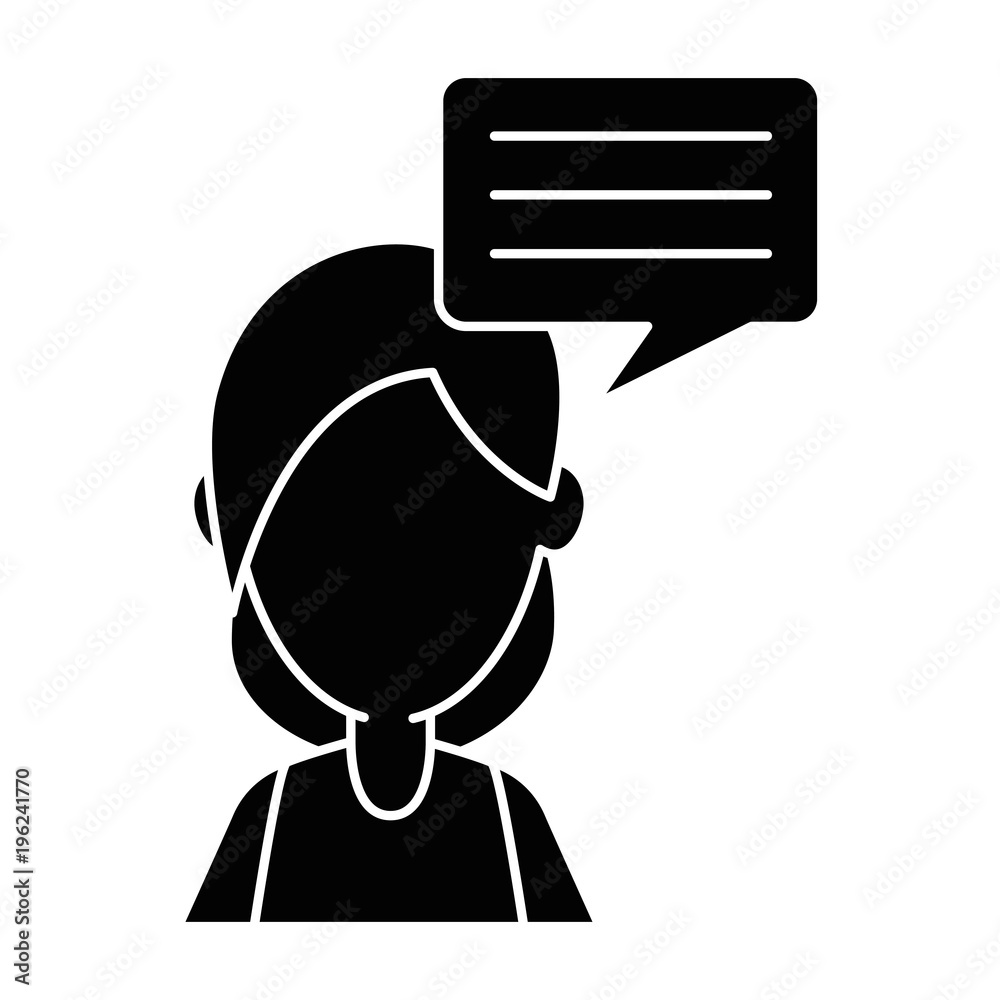 beautiful and young woman with speech bubble character vector illustration design beautiful and young woman with speech bubble character vector illustration design