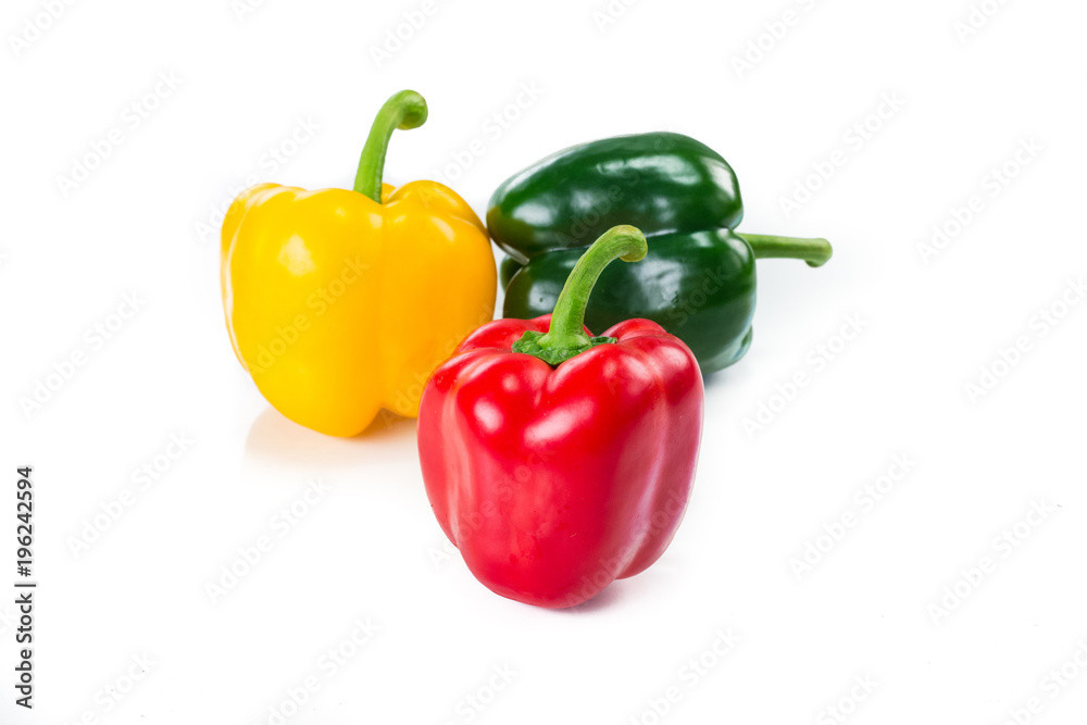 Sweet bell pepper isoalted on white