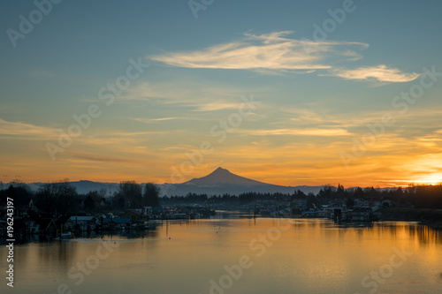 Oregon Sunrise Mt Hood Portland i5 Sky Clouds PDX Pacific Northwest © jdphotopdx