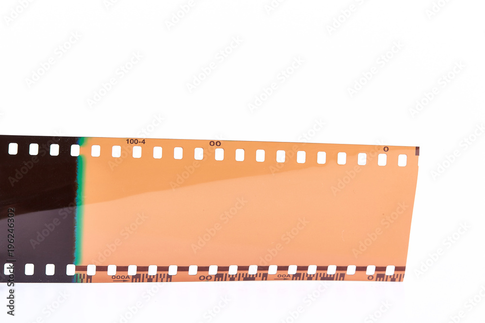 Photo film negative isolated on white background