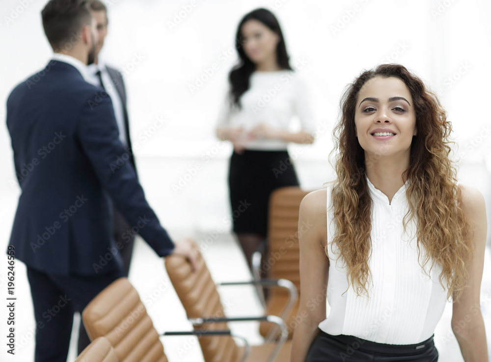 business woman on the background of business team business woman on the background of business team