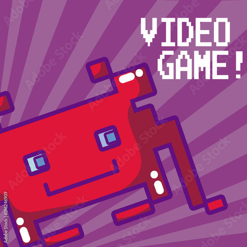 Videogame pixelated enemy