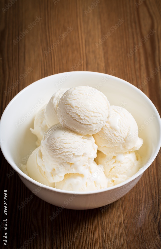 Vanilla Ice Cream Scoops in a Bowl Vanilla Ice Cream Scoops in a Bowl