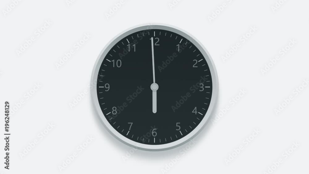 Office wall clock measuring off working hours from 8 a.m. to 6 p.m. Time lapse animation Office wall clock measuring off working hours from 8 a.m. to 6 p.m. Time lapse animation