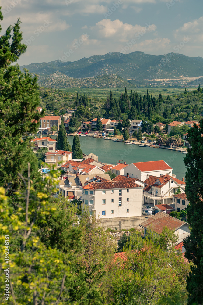 Inspirational beautiful town and mountains in Croatia