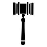 Law hammer icon over white background, vector illustration
