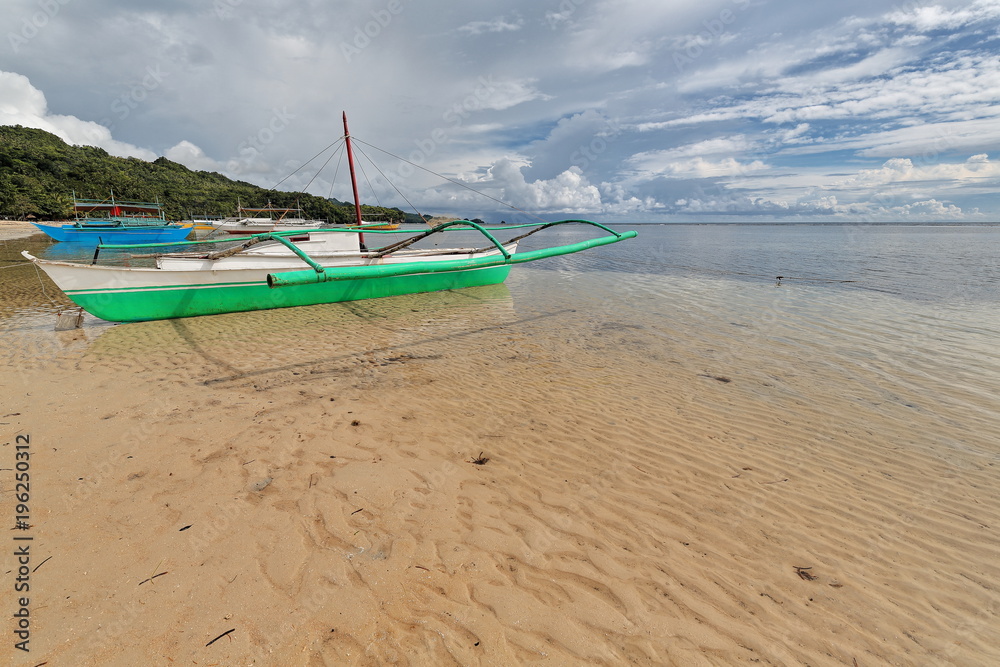 Balangay or bangka boats ashore. Punta Ballo beach-Sipalay-Philippines. 0293 Balangay or bangka boats ashore. Punta Ballo beach-Sipalay-Philippines. 0293