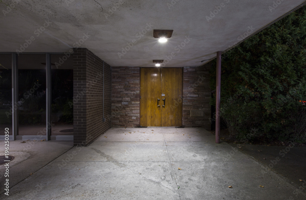 front doors and walkways light at night