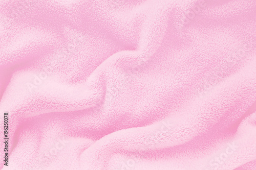 Bild auf Leinwand Fluffy Gentle baby pink fabric with waves and folds