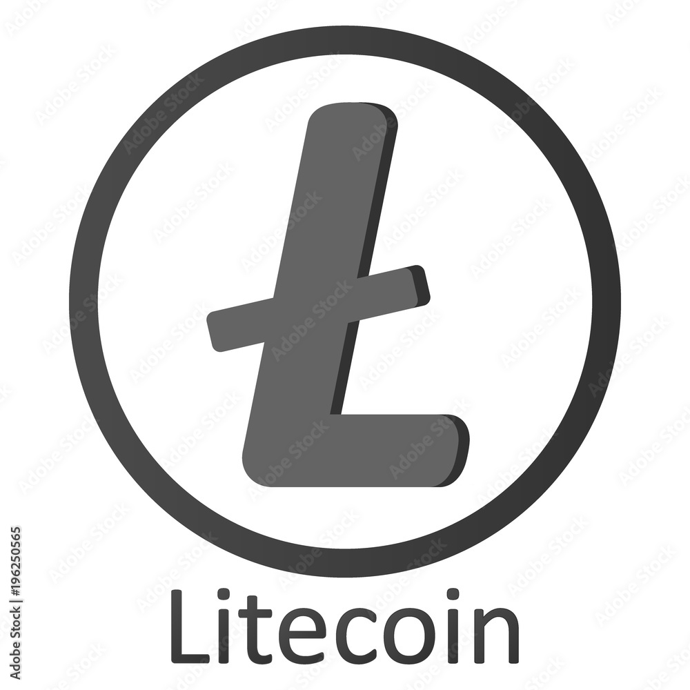 Obraz premium Litecoin sign on white.
