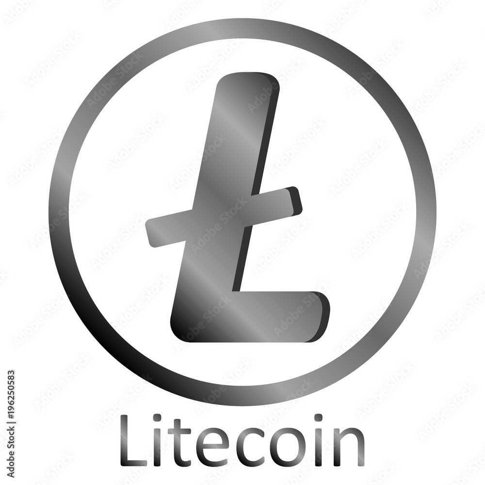 Obraz premium Litecoin sign on white.