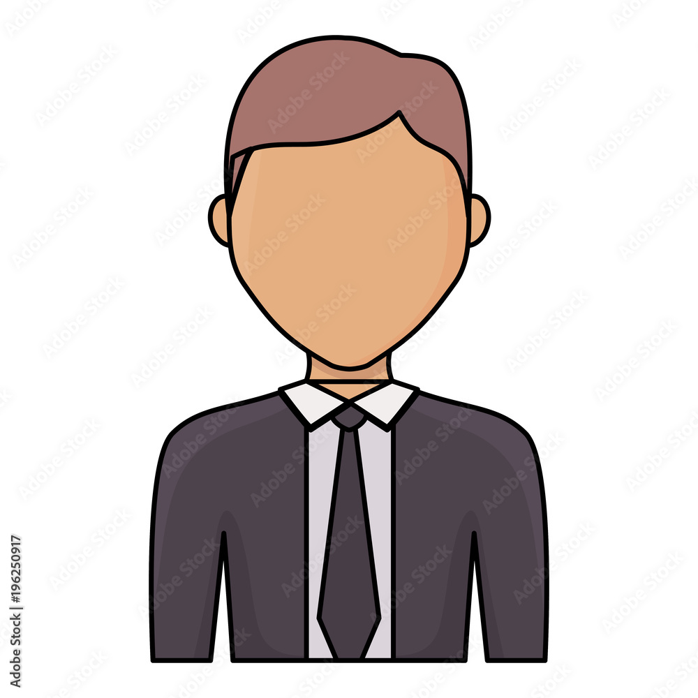 avatar businessman icon over white background, colorful design. vector illustration