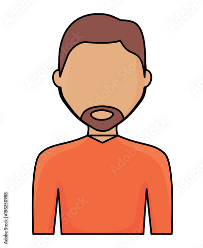 avatar man with beard icon over white background, colorful design. vector illustration