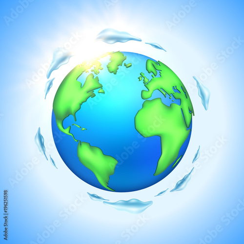 Vector cartoon earth planet globe