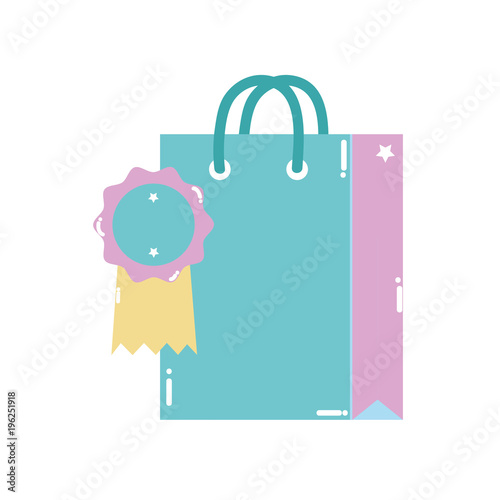colorful market bag shopping object with label