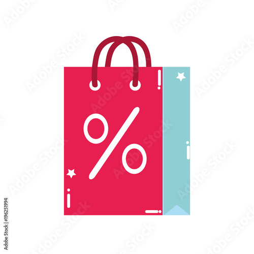 colorful shopping bag object with market percent