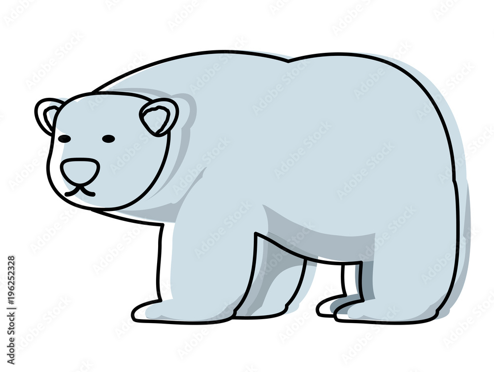 Fototapeta premium polar bear icon over white background, colorful design. vector illustration