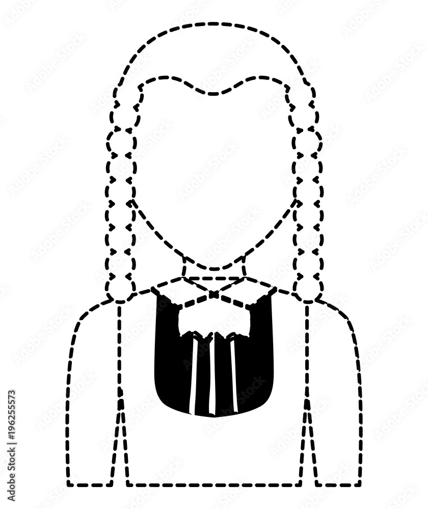 avatar Judge with wig icon over white background, vector illustration