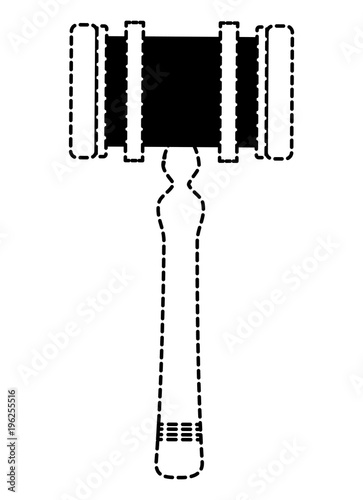 Law hammer icon over white background, vector illustration