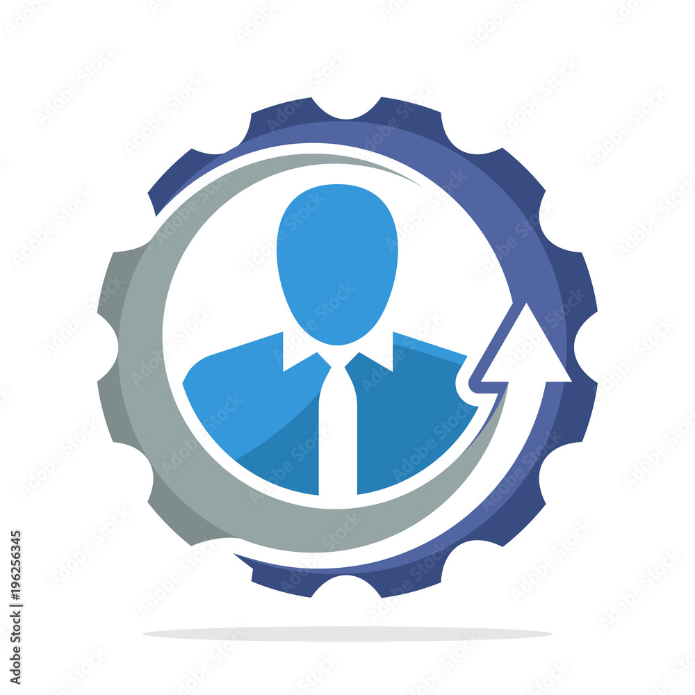 logo icon with the concept of human resource development process