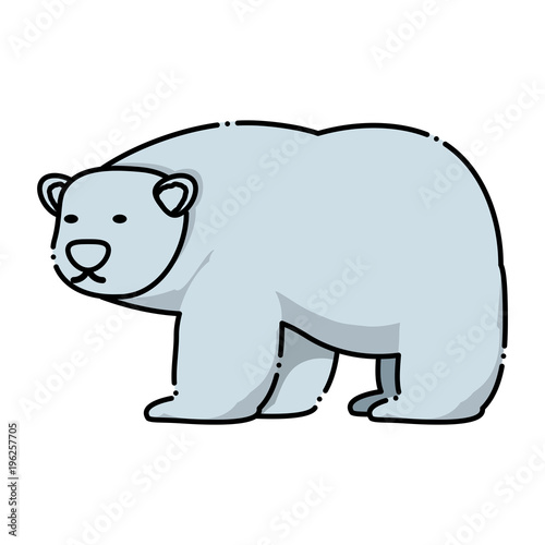 Fototapeta Naklejka Na Ścianę i Meble -  polar bear icon over white background, colorful design. vector illustration