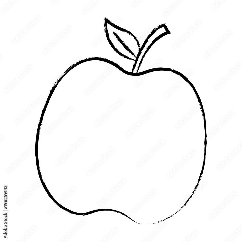 sketch of apple fruit icon over white background, vector illustration sketch of apple fruit icon over white background, vector illustration