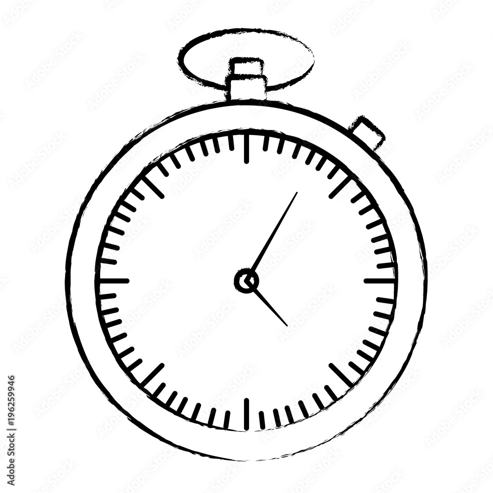 sketch of chronometer icon over white background, vector illustration sketch of chronometer icon over white background, vector illustration