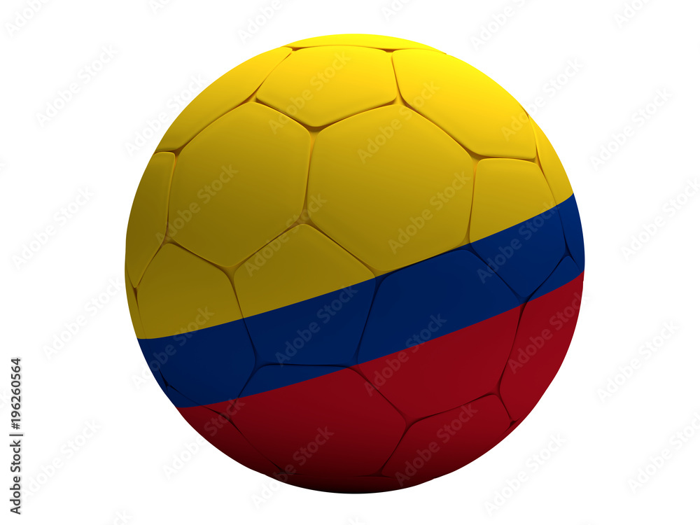 Colombia soccer football ball 3d rendering