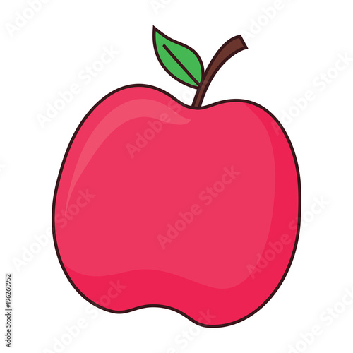 apple fruit icon over white background, colorful design. vector illustration