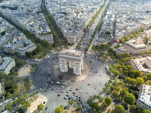Aerial view of Arc de Triomphe photo